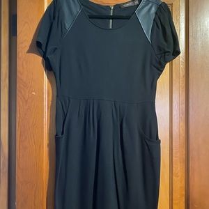 NWOT The Limited black sheath with leather trim, size small